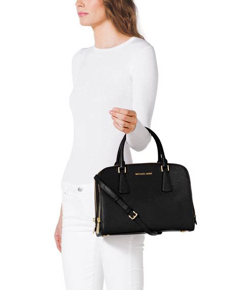 michael kors reese large satchel|michael kors satchel crossbody bag.